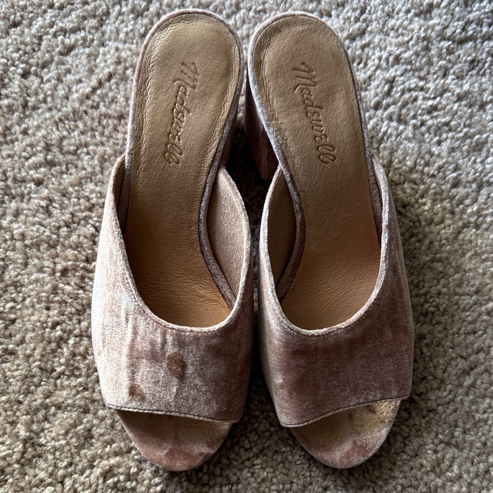 Madewell Women's Blush Velvet Mules